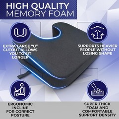 Yogibum Patented Cushion | Extra Large Tailbone Gap | XL Size for 190Lbs+ | Med