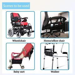 2-PACK Wheelchair Walker Side Pocket Organizer Armrest Storage Bag Holder Pouch