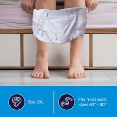 2XL Bariatric Disposable Adult Diapers – 48 Count, Max Absorbency, Stretchable T