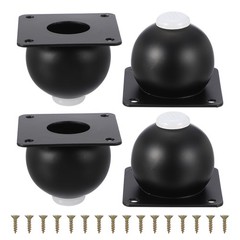 4 Pack Round Metal Furniture Legs for Dresser and Sofa(2.36″ Matte Black)