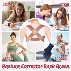 Malloraned Posture Corrector for Women,Upper Back Brace Pain Medium, Pink
