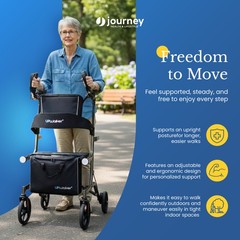 Journey Upright Walker for Seniors with Seat, Wheels and Motion-Activated Lights