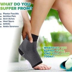 2Pairs Foot Ankle Compression Sleeve Anti Fatigue Heel Arch Pain Relief Socks