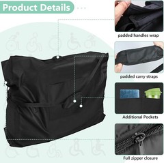 Rollator Travel Bag 600D Waterproof Wheelchair Carry & Travel Bag for Rollato…