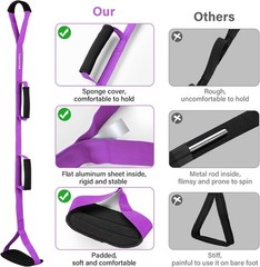 39“ Long Leg Lifter Strap with Padded Handgrips and Feet Loop,Rigid Leg Lift…