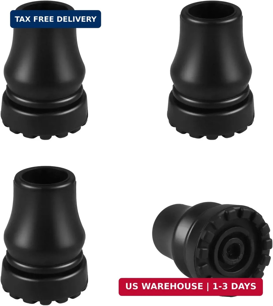 Cane Tips 3/4 Inch, Heavy Duty Rubber Cane Tips Replacement Parts, Non-Slip and