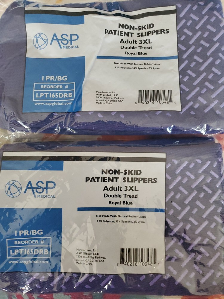 💙(2)PAIR ASP Medical Hospital NONSKID NO SLIP BLUE DoubleTread 3XXX LARGE