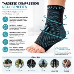 Ankle Compression Sleeve Brace Socks for Sprains Plantar Fasciitis Foot Support
