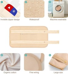 4 Pcs Castor Oil Pack Wrap Organic Cotton for Liver Detox, Stomach, Belly…