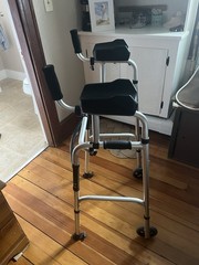 2-Wheel Forearm Support Walking Frame, Adjustable Height, Aluminum Silver/Black