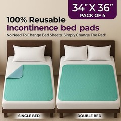Epicessentials Incontinence Bed Pads Washable Waterproof – 34″ x 36″ Reusable…