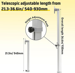 Adjustable RV Folding Table Legs 21.3-36.6In Aluminum Alloy Collapsible Stand