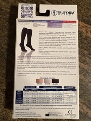 Truform 8865BL-XL Black Compression Stockings Knee Closed Toe 20-30 mmHg. Firm.