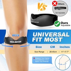 Healrecux Silicone Patellar Tendon Support Strap Adjustable Non-Slip Patella …