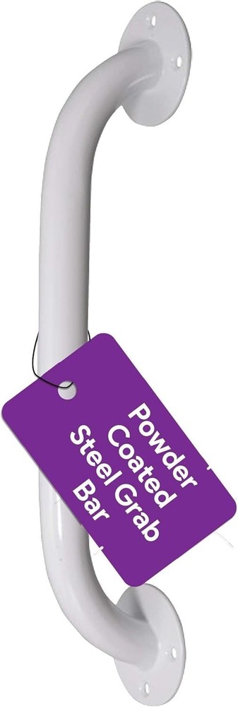 18″ White Grab Bar for Bathtubs & Showers – Powder Coated Steel