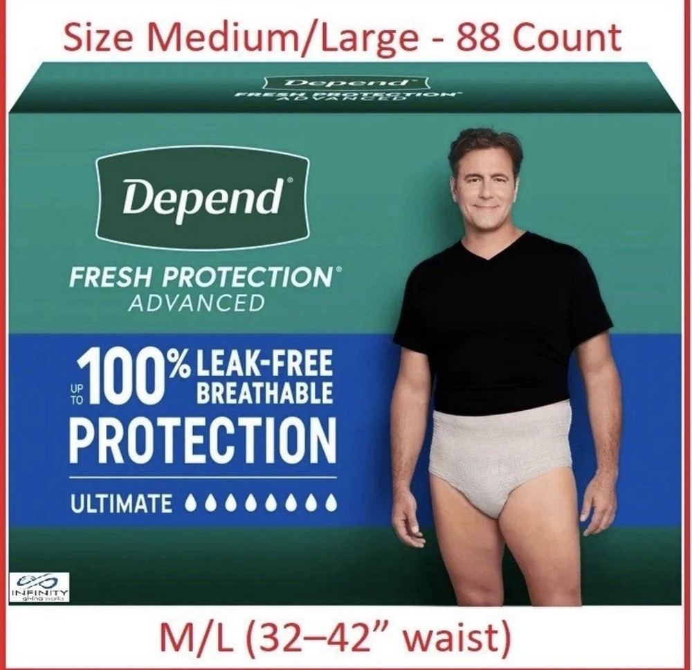 Depend Fresh Protection Advanced for Men (Med/Large) 88 Count