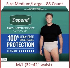 Depend Fresh Protection Advanced for Men (Med/Large) 88 Count