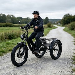 Daibot 24″ Fat Tire Mobility Trike 750W Adult All Terrain Cargo Shopping Scooter