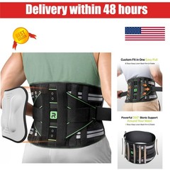 Rakiie Back Brace for Lower Back Pain Relief, Adjustable Lumbar Support M