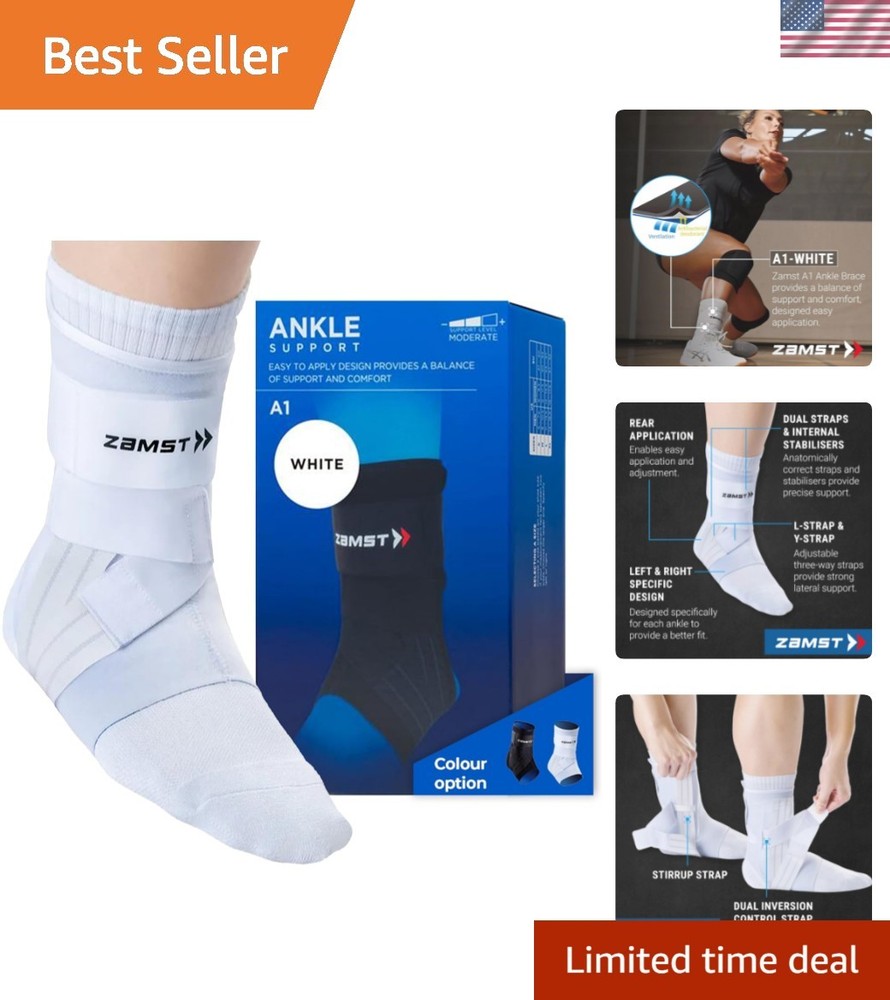 A1 White Ankle Brace for Sports – Breathable Sports Ankle Support for Men and…