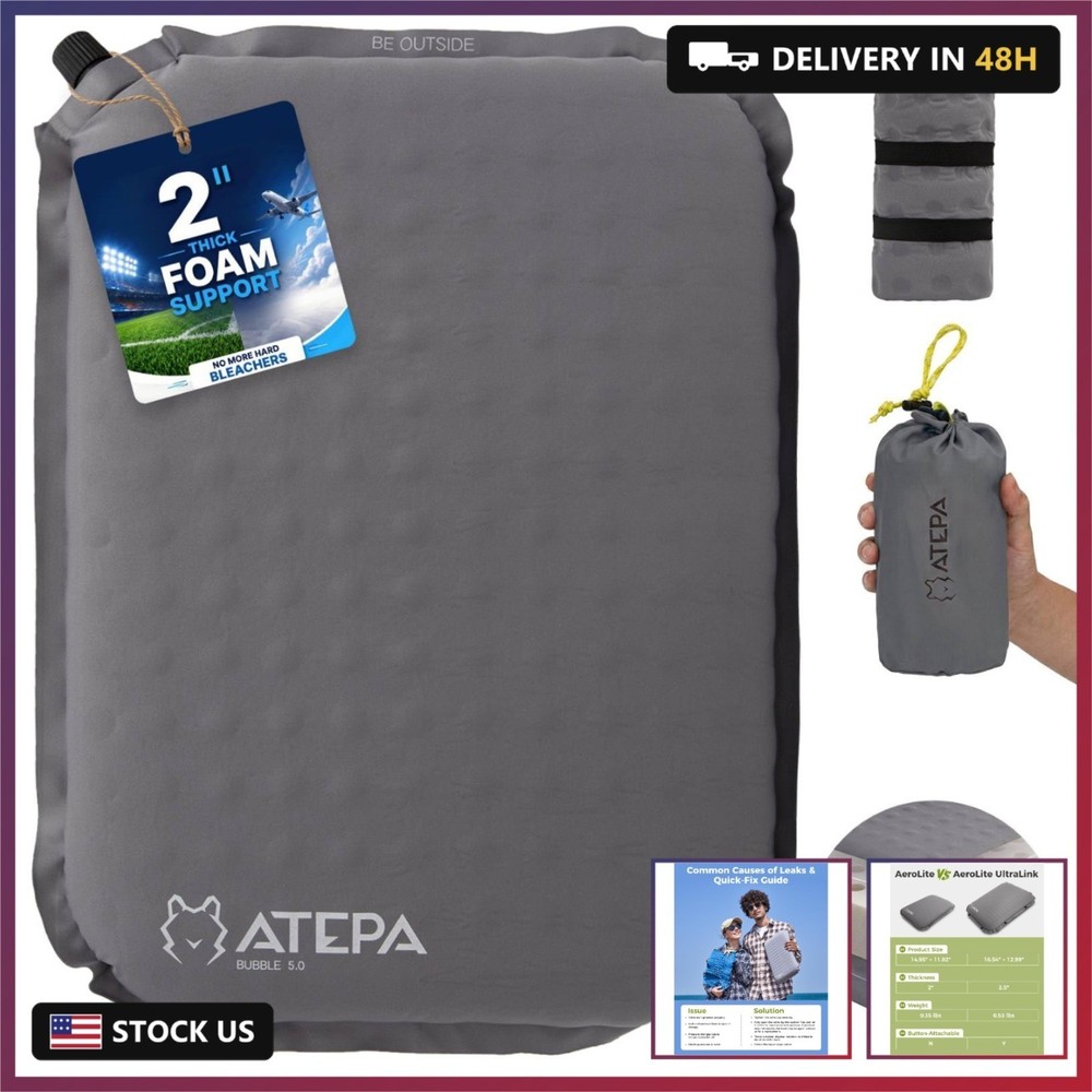 ATEPA Inflatable Seat Cushion, Compact Self-Inflating Seat Cushion for Stadium A
