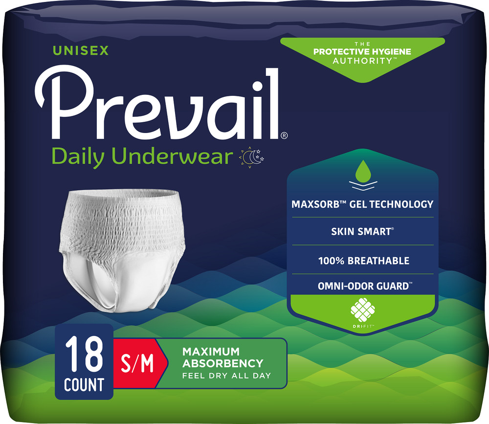 Prevail Super Plus Underwear Small/Medium 34-46 Inch – 36/Pack
