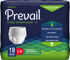 Prevail Super Plus Underwear Small/Medium 34-46 Inch – 36/Pack
