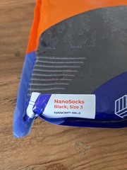 NanoSocks NANOMX-BK-3 (2 Packages) Compression Nano Weave Toeless Socks Size 3
