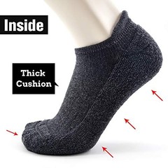 Merino Wool Compression Support Ankle Running Large-X-Large 6 Pairs Dark Grey
