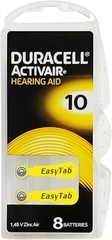 Duracell Size 10 Activair PR70 P10 Hearing Aid Batteries (8 Pack)