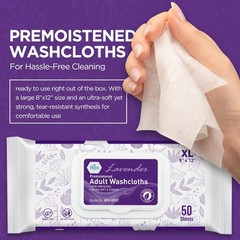 Med Pride Washcloths 600 Ct 8×12 | Lavender Scent Premoistened No-Rinse Wipes