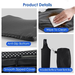 Automatic Water Cooling Seat Cushion Adjustable Speed Fan W/ 500ML Water Bottle