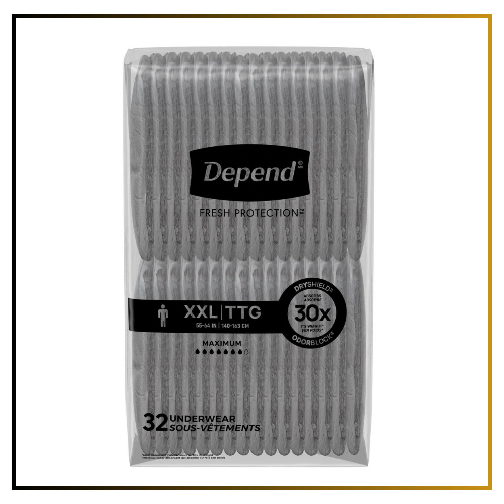 Depend Fresh Protection Disposable Underwear Fits Men 64 Count Maximum