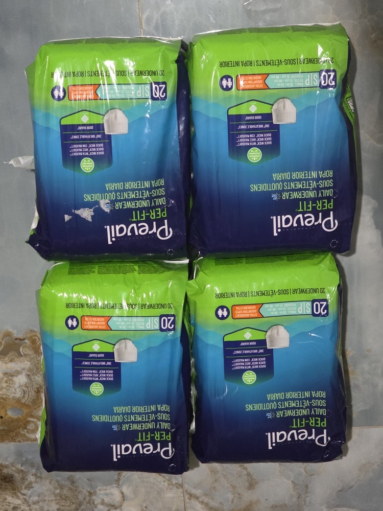 Prevail Per-Fit Daily Underwear Pull On Unisex SMALL PF511- 4 Bags 80 Total