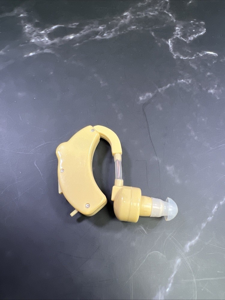 Hearing Aid Elderly Deaf Amplifier BTE Behind Ear, 1 Unit (Beige) UNTESTED
