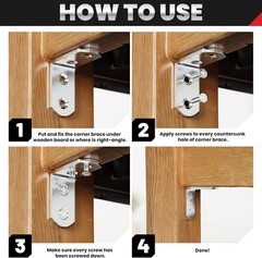 8 Pack Stainless Steel Corner Braces – 38lb Weight Capacity for Shelves & Tables