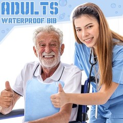 3 Pack Unisex Adults Bib for Seniors Elderly Women Men Waterproof Bib Eating …