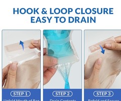 Ostomy Bags, 10Pcs One Piece Drainable Pouches, Hook and Loop Closure, Colost…