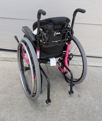 Quickie 2 Lite 14″ x 18″ Manual Folding Wheelchair – Pink