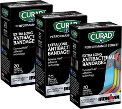 CURAD Performance Series Antibacterial Bandages, Extreme 20 Count (Pack of 3) ..