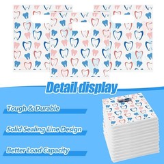 400 Pcs Tooth Patient Care Dental Bags 9 X 8 Inches Plastic Merchandise Bags