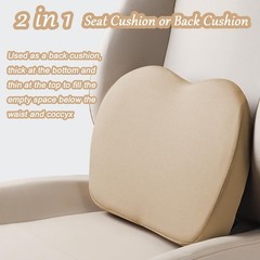Car Seat Cushion 3.5 Inches Soft Memory Foam – 2 in 1 Wedge Lumbar Support