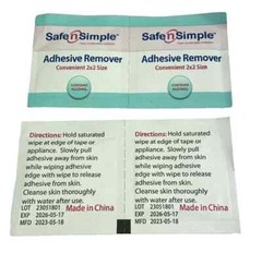 3 Boxes SAFE N SIMPLE SNS00650 Adhesive Remover Wipes 2 x 2″ 50/BX