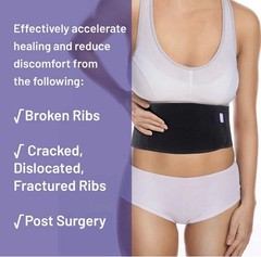 Everyday Medical Broken Rib Brace for Men & Women Size XL (Pack of 1), Black