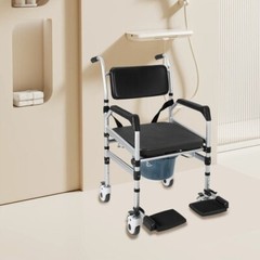 Shower Chair Height Adjustable Freestanding Folding Shower Chair w/ Bidet 160kg