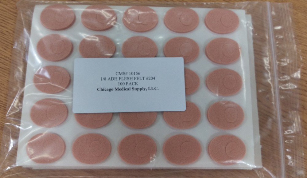 #204 Adhesive 1/8“ Wool Felt Flesh Beige Pre-cut Corn Pads 100/BG USA MPAD-023