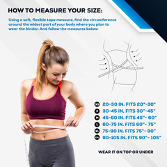 Abdominal Binder 6- 9-2 Inch Compression Belt Wrap for Men & Women (30″-105″)