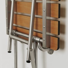 Seachrome 24-inch ADA Folding Shower Seat with Legs, Teak Phenolic 24″,