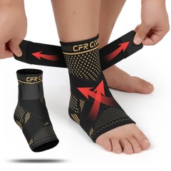 Copper Ankle Brace Support Compression Sleeve Arthritis Tendonitis Adjustable