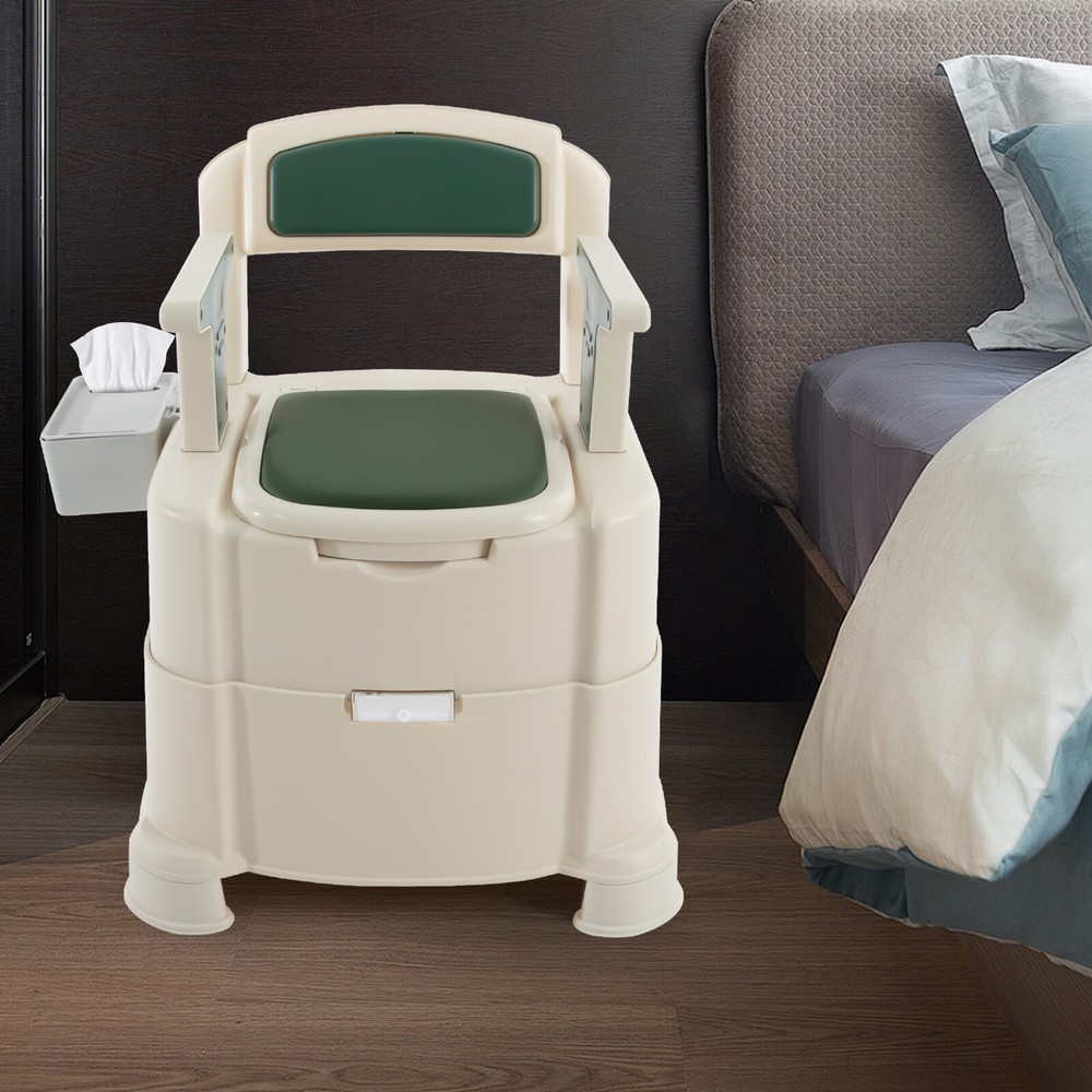 Portable Toilet Bedside Commode Floor Standing with Sensor Night Light BH-135 US